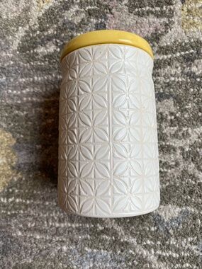 Threshold White Stoneware Canister with Yellow Accent Lid